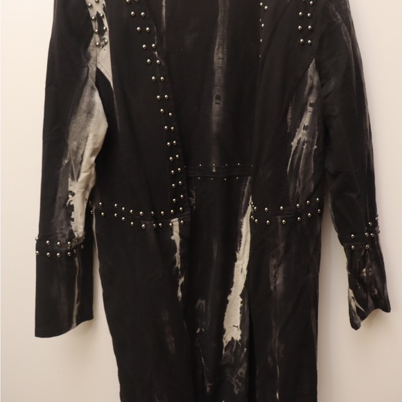VOCAL Rock Studded COTTON Cardigan with Bleach dye and comfort fit - Picture 16 of 16